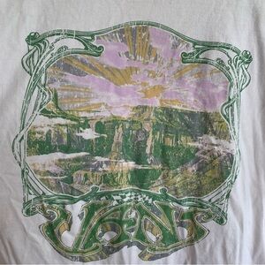 Vans Artistic Tee Shirt Cream Green Adult Size Small